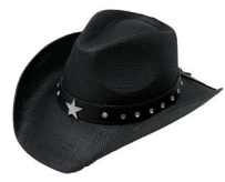 TX BLACK COWBOY HAT